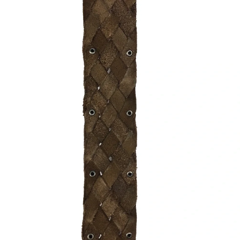 AMERICAN EAGLE Braided Leather Belt Stud Details Western Equestrian Rodeo S/M
